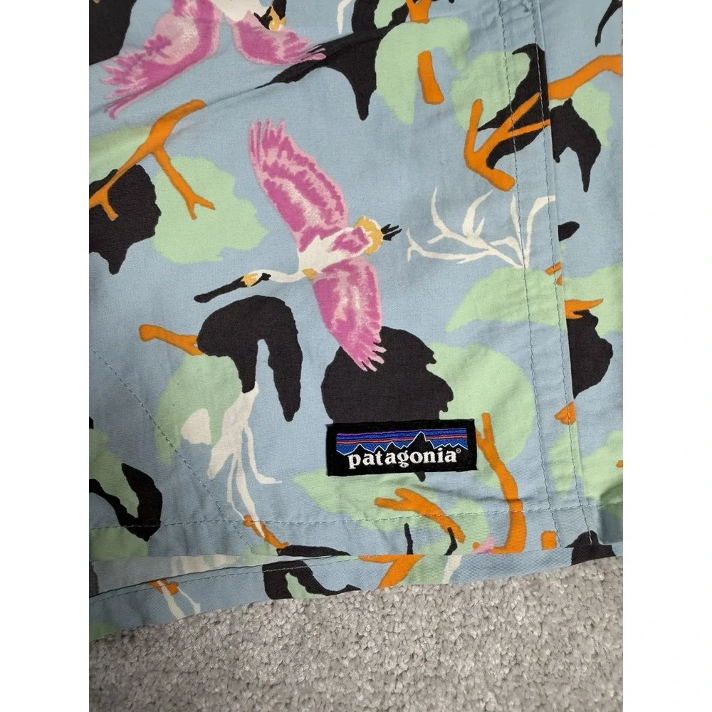 Patagonia Baggies Swim Shorts Mens XS Bird Floral Print 5